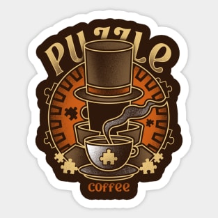 Master of Puzzle and Coffee Sticker